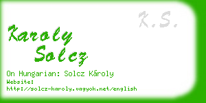karoly solcz business card